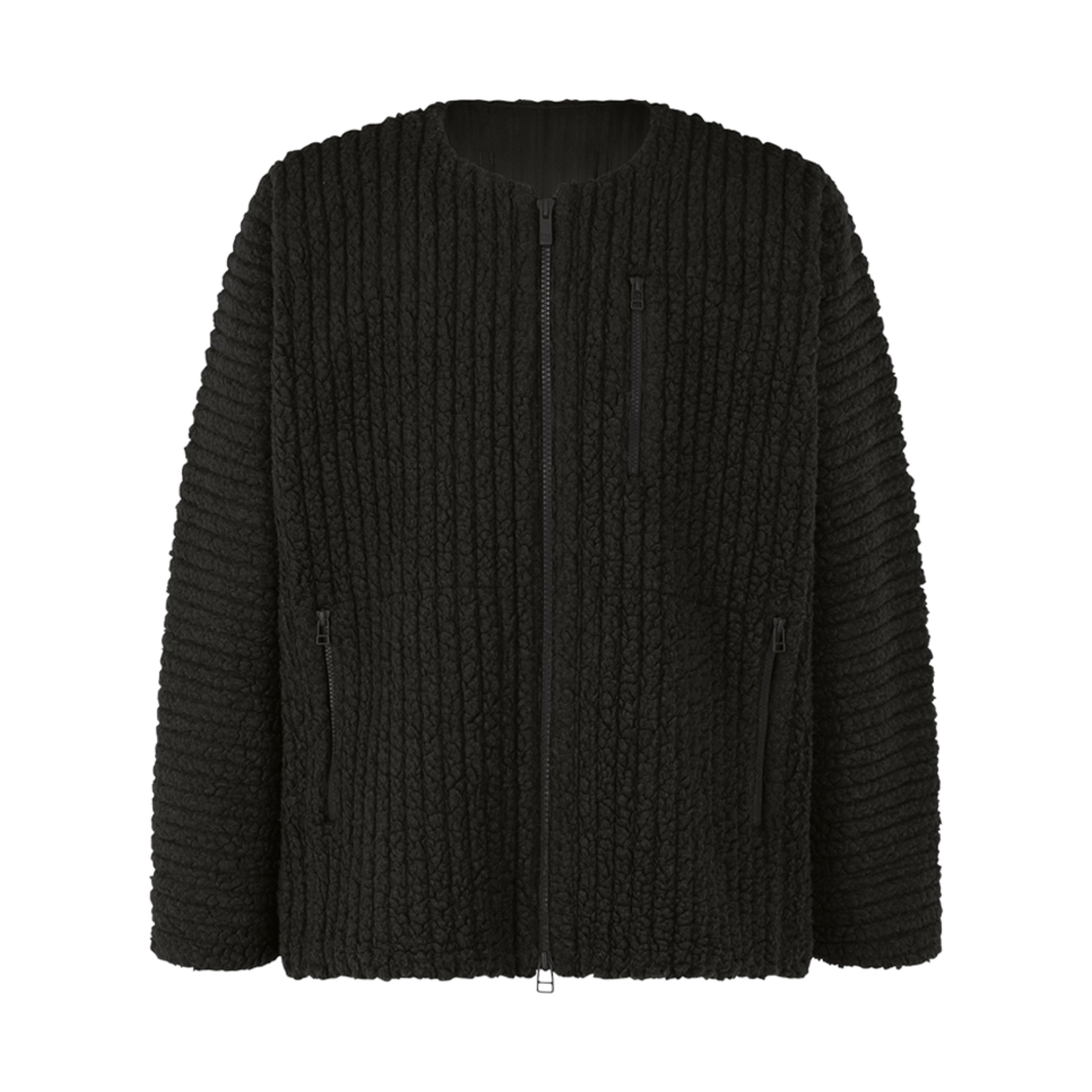 옴므 플리세 이세이 미야케 플리스 플리츠 자켓 블랙(Homme Plisse Issey Miyake Fleece Pleats Jacket Black)