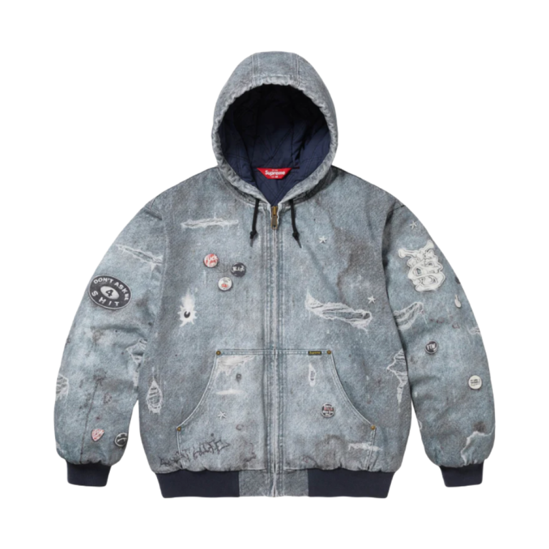 - Supreme HJR Trompe L'oeil Hooded Work Jacket Blue - 24FW