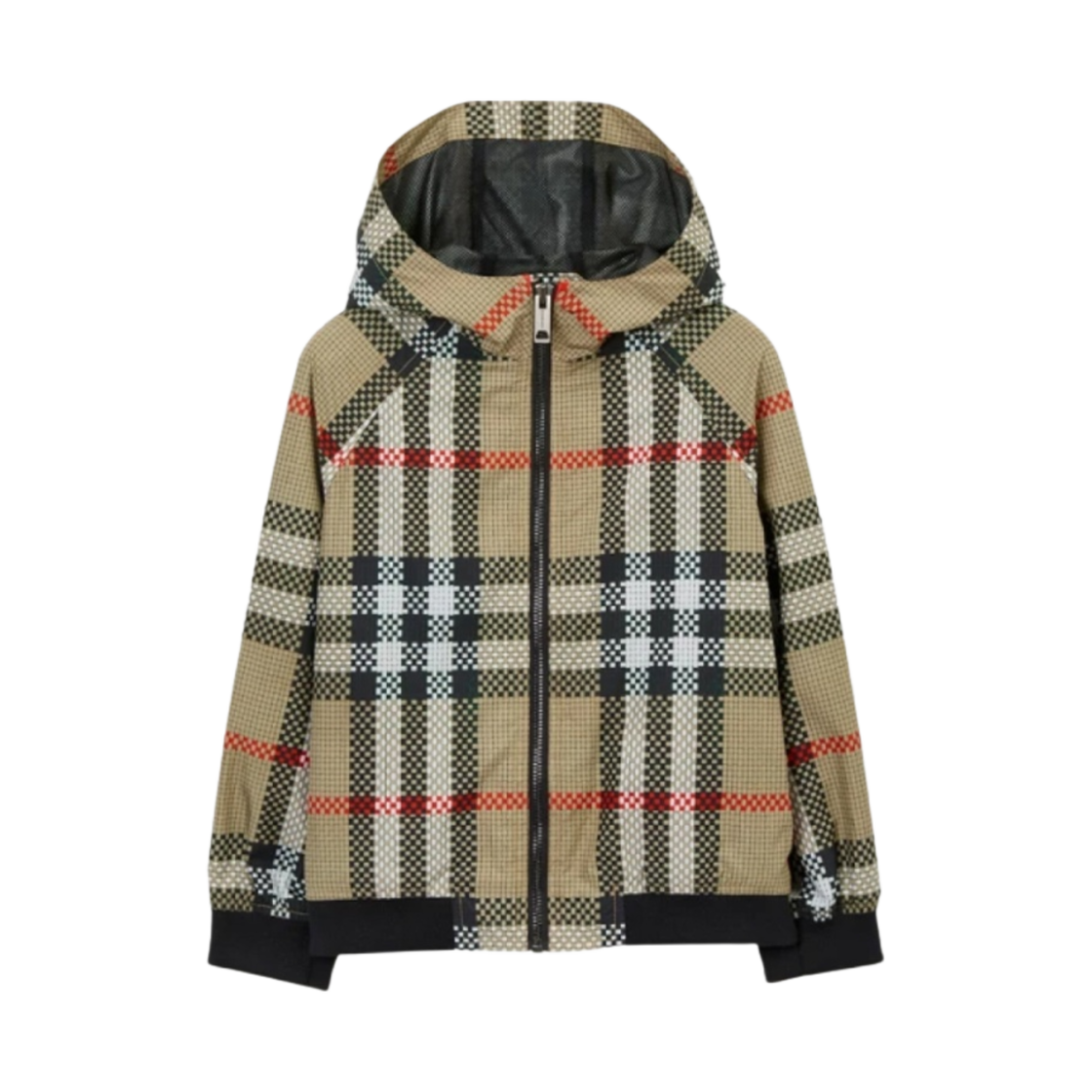 8069336 (Kids) Burberry Check Hooded Jacket Archive Beige