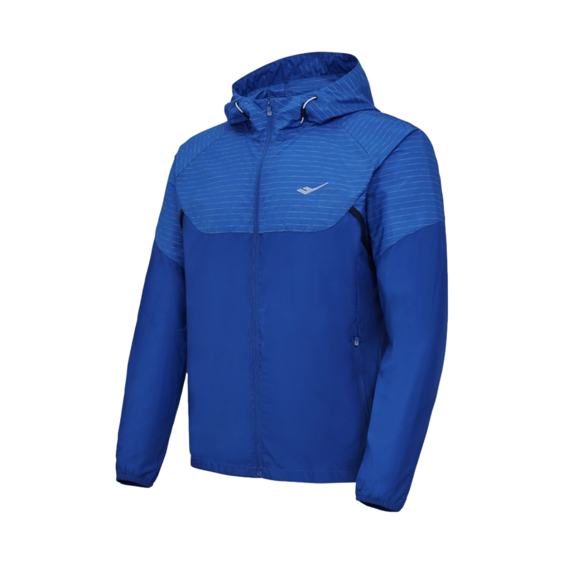 PR3MJ24S112 Hooded Reflective Running Jacket Aqua Blue