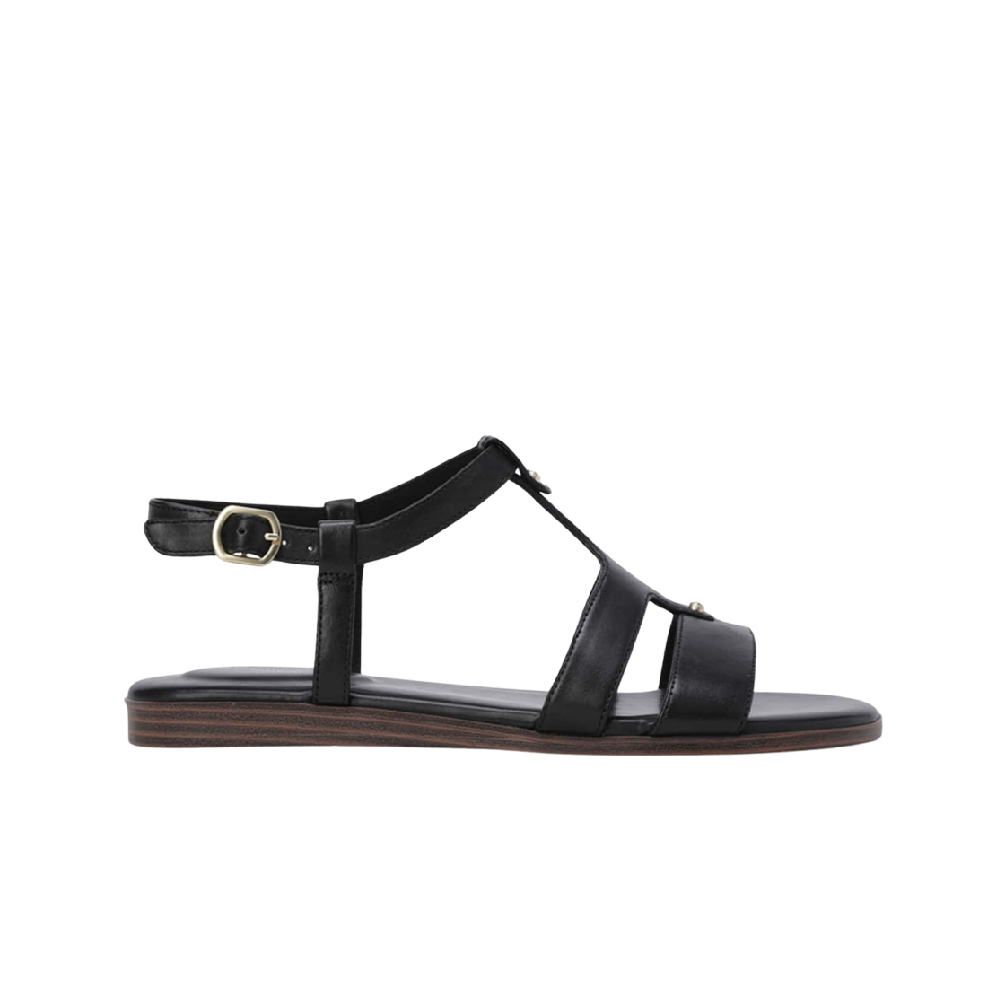 (W) 락포트 야라 티바 스터드 샌들 블랙 - M 미디움((W) Rockport Yara T Bar Stud Sandal Black - M Medium)