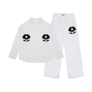 Foli Women Garden PJ Set 2pcs White