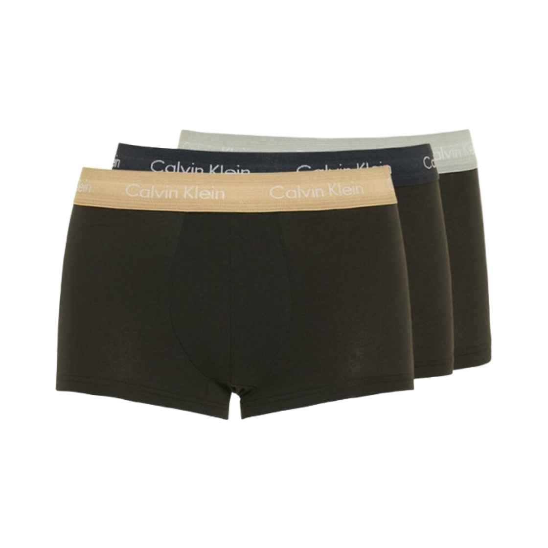 캘빈 클라인 코튼 스트레치 3팩 로우 라이즈 트렁크 블랙(Calvin Klein Cotton Stretch 3-pack Low Rise Trunk Black) - 1