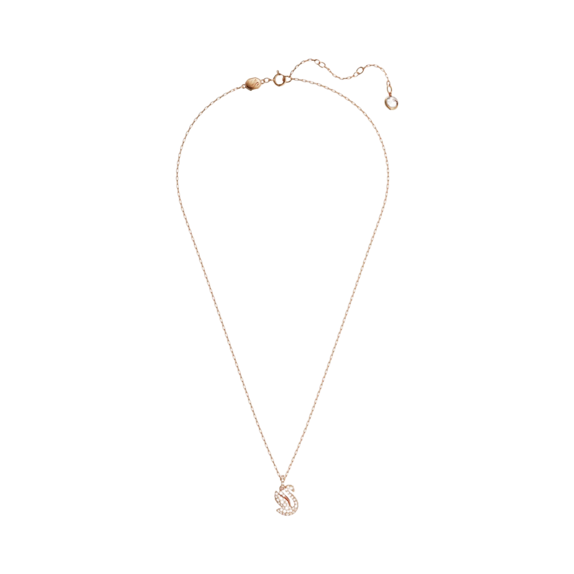 (W) 스와로브스키 아이코닉 스완 펜던트 스몰 크리스탈 로즈 골드 플래팅 & 화이트((W) Swarovski Iconic Swan Pendant Small White Rose Gold Plated)