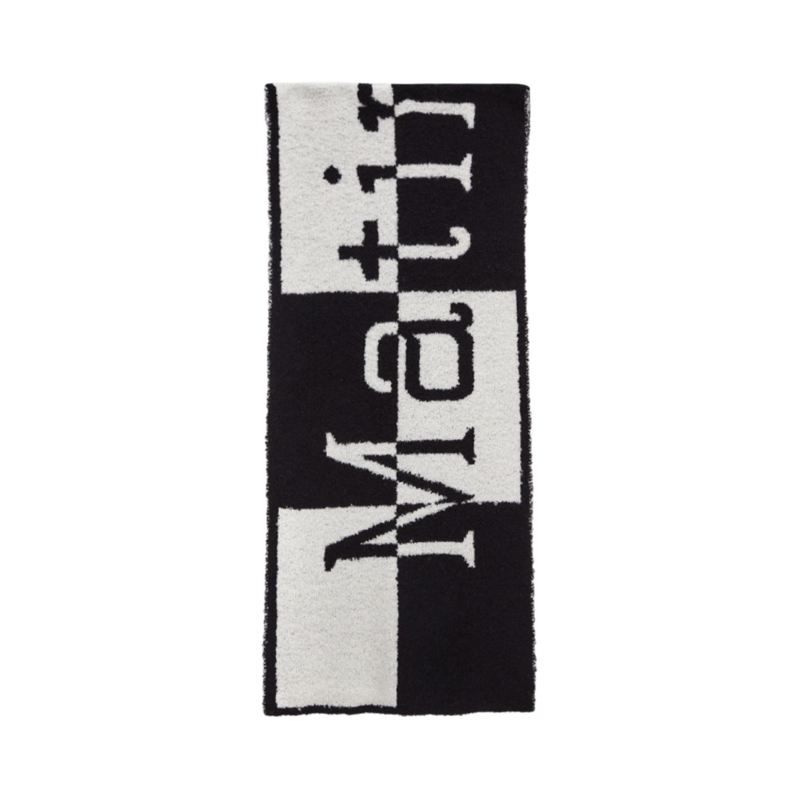 - Matin Kim Logo Checkboard Muffler Ivory