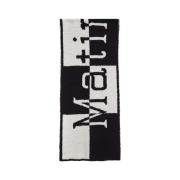 Matin Kim Logo Checkboard Muffler Ivory