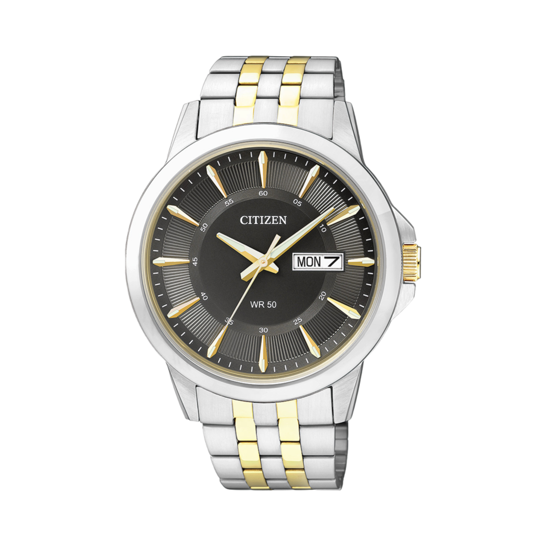 시티즌 쿼츠 41mm 스테인리스 스틸 블랙 투톤 골드 실버(Citizen Quartz 41mm Stainless Steel Black Two Tone Gold Silver) - 1