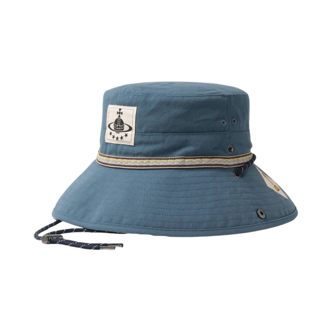 (W) 비비안 웨스트우드 패치스 어드벤쳐 햇 블루((W) Vivienne Westwood Patches Adventure Hat Blue) - 1