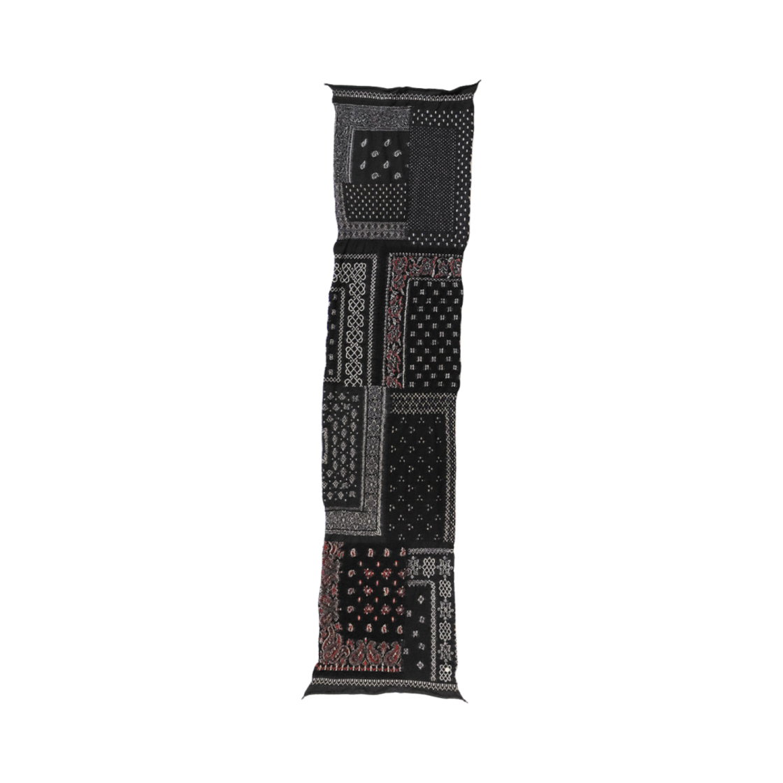 EK-1687XM Kapital Felted Wool Bandana Patchwork Happy Scarf Black