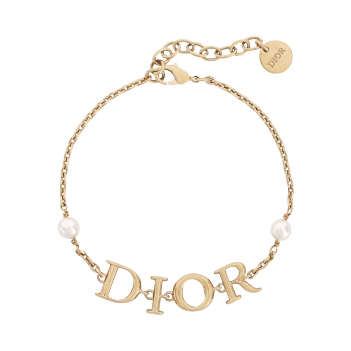 B1583DVORS-D301 (W) Dior Dio(r)evolution Bracelet Gold Finish Metal White Resin Pearls