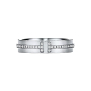 Tiffany & Co. Tiffany T Narrow Ring 4.5mm in 18K White Gold with Diamonds