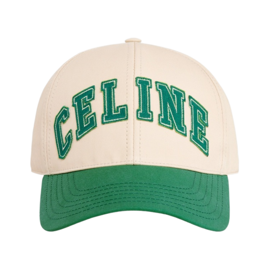 셀린느 코튼 컬리지 베이스볼 캡 크림 그린
