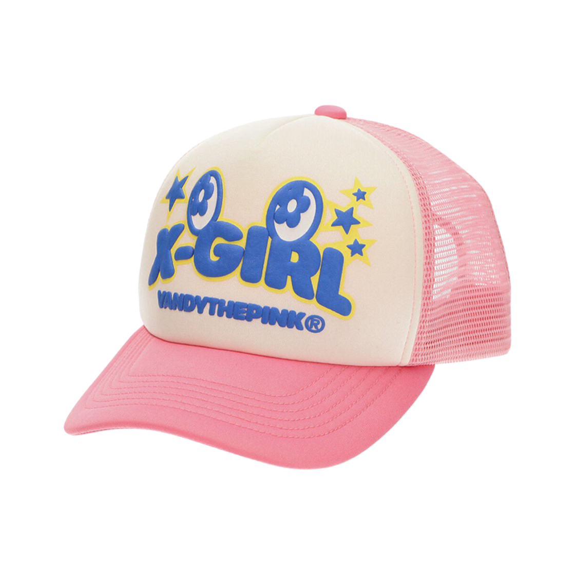 반디 더 핑크 x 엑스걸 트러커 캡 핑크(Vandy The Pink x X-Girl Trucker Cap Pink)