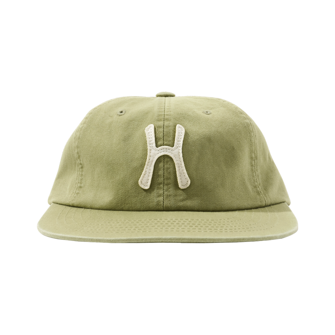 헬로선라이즈 H 로고 코튼 릴랙스 핏 6패널 캡 올리브(Hello Sunrise H Logo Cotton Relaxed Fit 6Panel Cap Olive)
