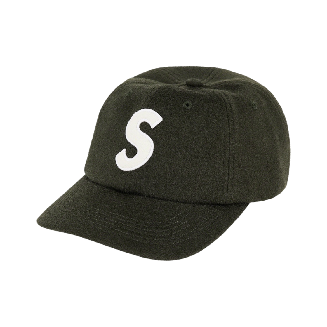 슈프림 울 S 로고 6-패널 캡 올리브 - 21FW