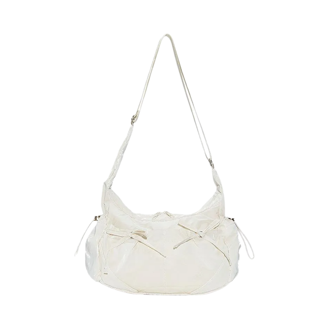 뉴발란스 글로시 리본 호보백 화이트(New Balance Glossy Ribbon Hobo Bag White)