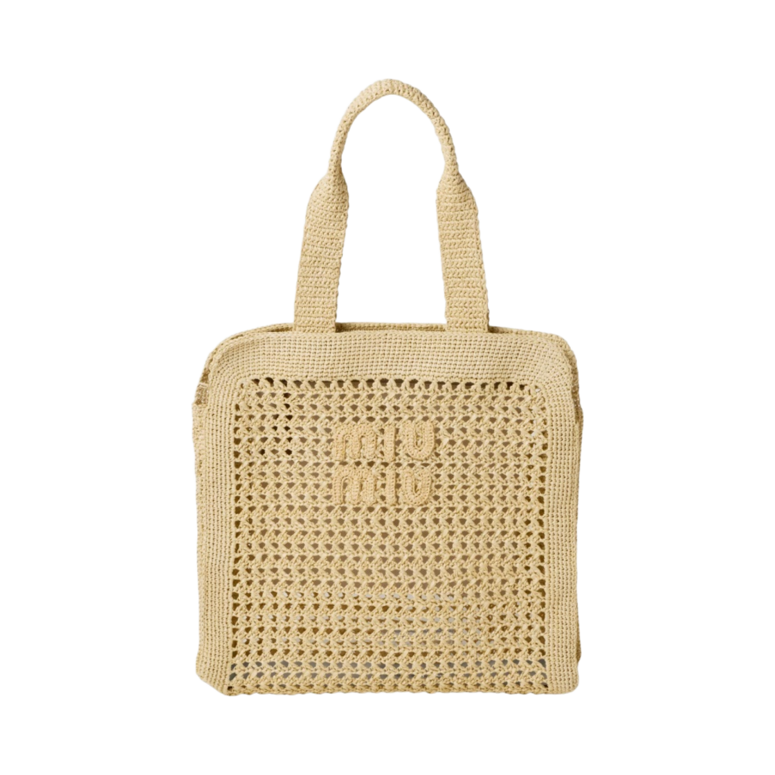 미우 미우 패브릭 토트백 내츄럴(Miu Miu Fabric Tote Bag Natural) - 1