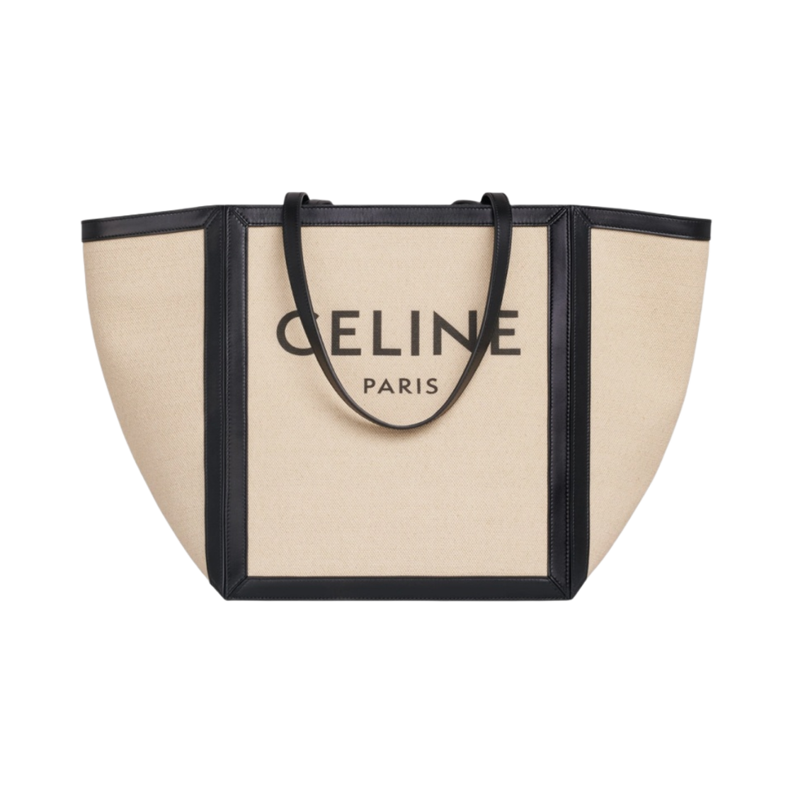 셀린느 프린트 텍스타일 & 카프스킨 라지 스퀘어 바닐라 블랙