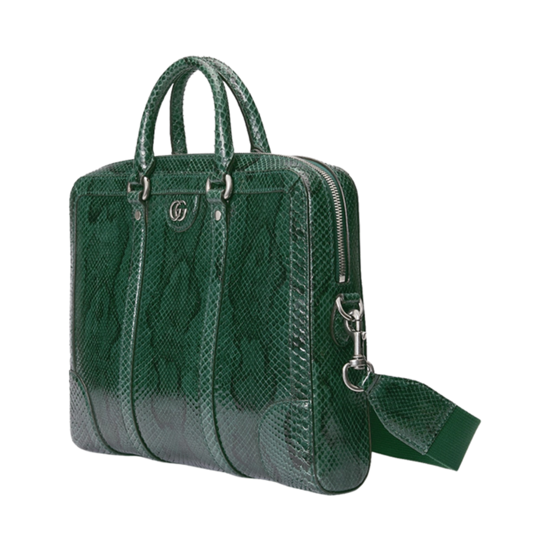 구찌 파이썬 브리프케이스 더블 G 다크 그린(Gucci Python Briefcase with Double G Dark Green) - 2