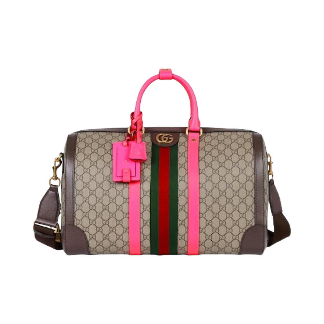 699439-FADIC-9761 Gucci Ophidia GG Small Crossbody Bag Beige Ebony Fuchsia