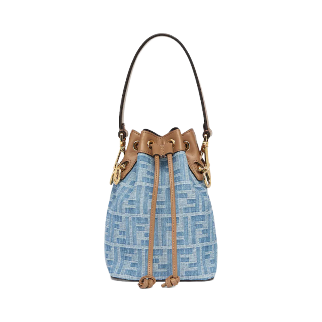 펜디 몬트레조 FF 자수 캔버스 미니백 라이트 블루(Fendi Mon Tresor Canvas Mini Bag With FF Embroidery Light Blue) - 1