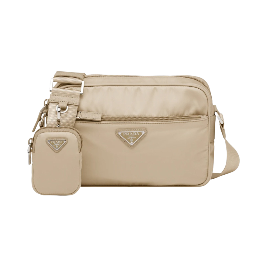 1BC167-RV44-F0F24 Prada Re-Nylon Shoulder Bag Desert Beige