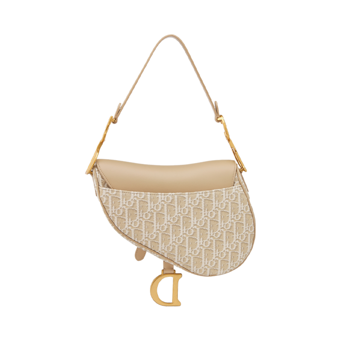 디올 새들백 스트랩 오블리크 자카드 앤 스무스 카프스킨 내츄럴(Dior Saddle Bag with Strap Oblique Jacquard and Smooth Calfskin Natural) - 3