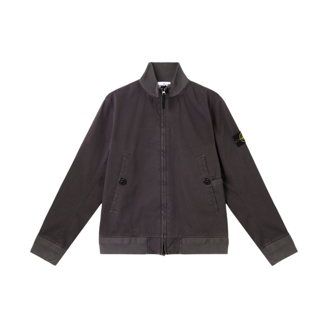 K1S1541000-12S0034-V0065 Stone Island 4100012 Raso Gommato 3L Organic Cotton Breathable Waterproof and Windproof Bomber Jacket Charcoal Grey - 25SS