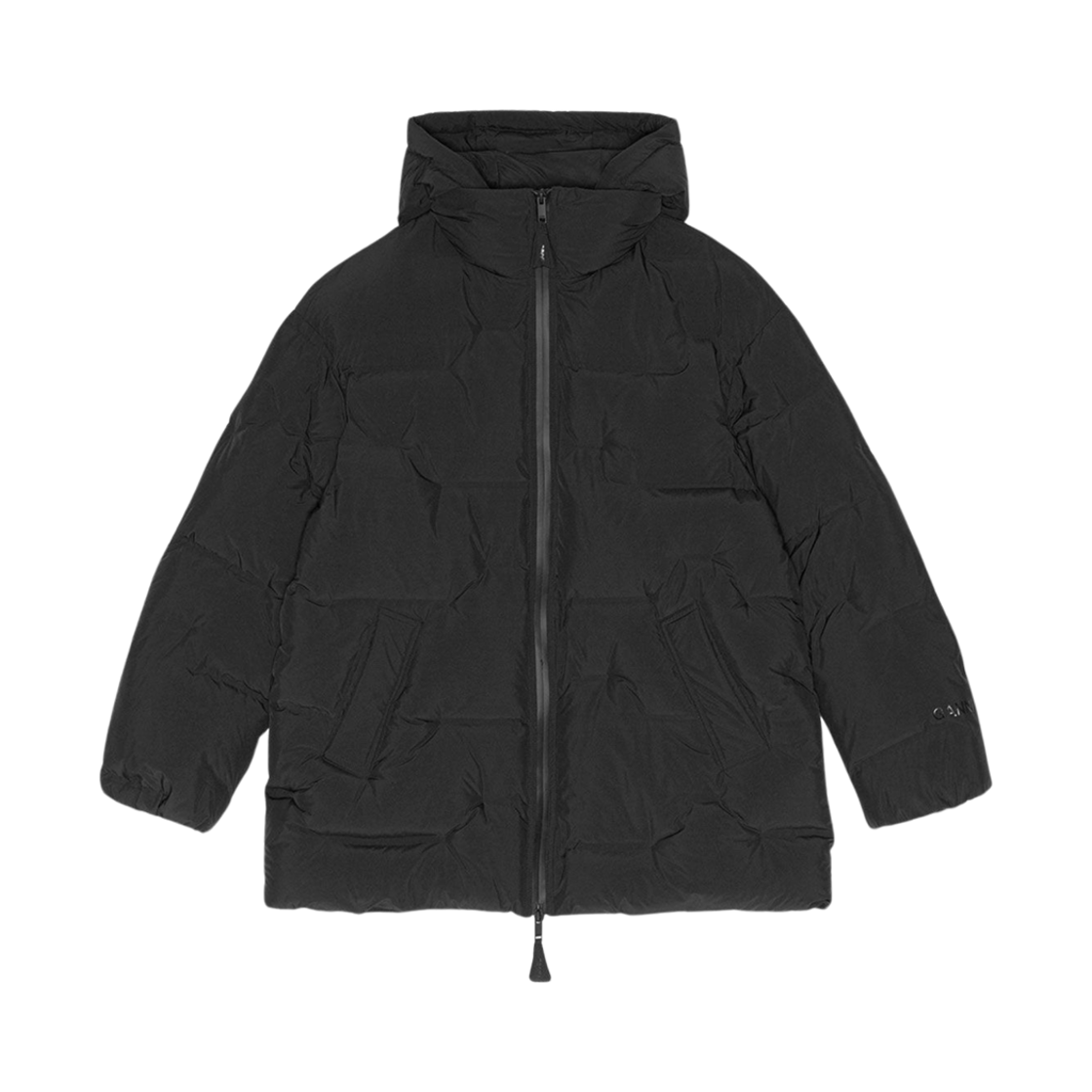 (W) 가니 소프트 퍼퍼 미디 자켓 블랙((W) Ganni Soft Puffer Midi Jacket Black)