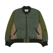 Andersson Bell x Asics Contrast Quilting Bomber Jacket Khaki