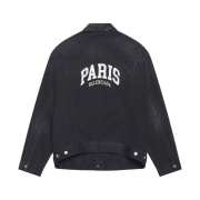 Balenciaga Cities Paris Large Fit Japanese Denim Jacket Black