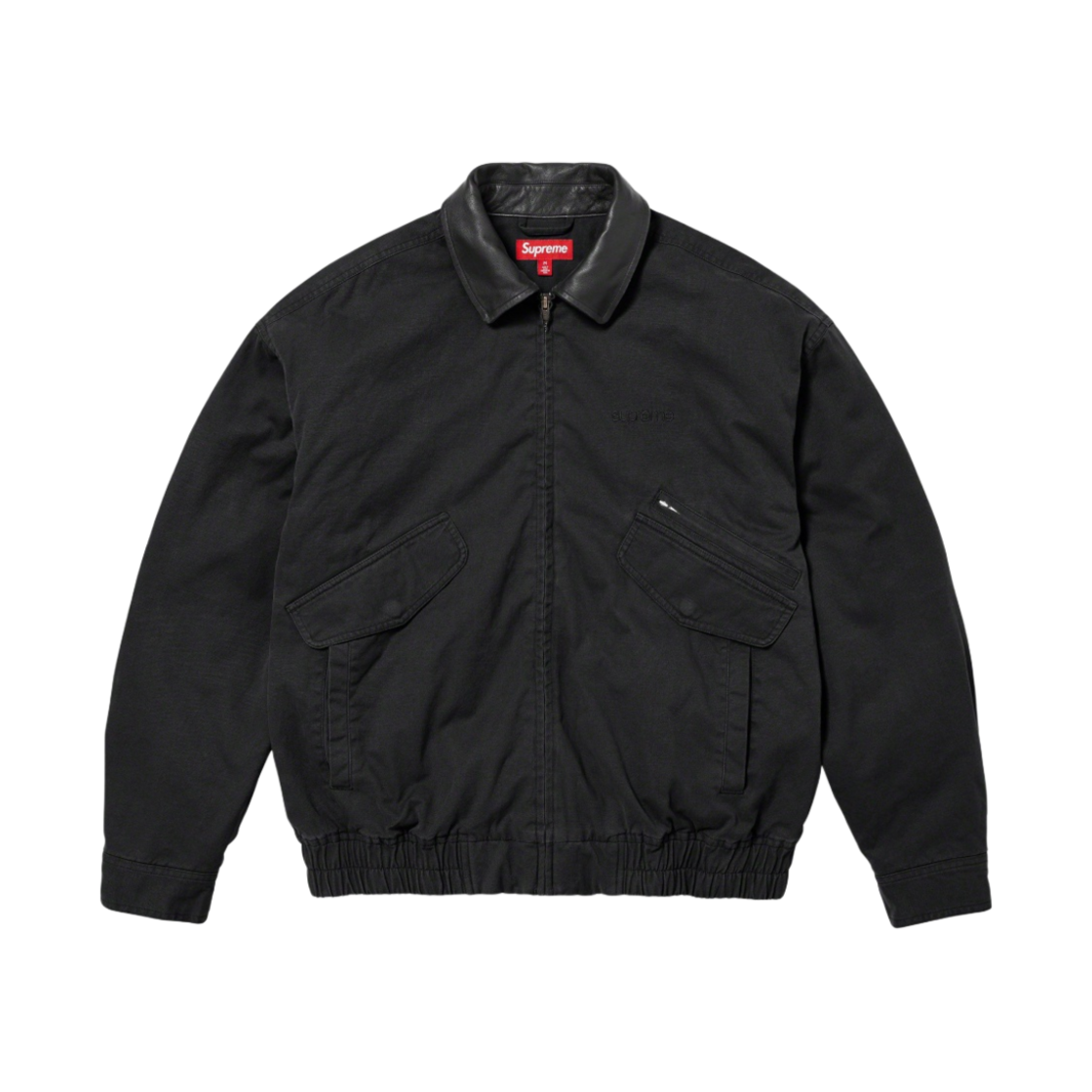 슈프림 레더 칼라 유틸리티 자켓 블랙 - 23FW