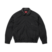 Supreme Leather Collar Utility Jacket Black - 23FW
