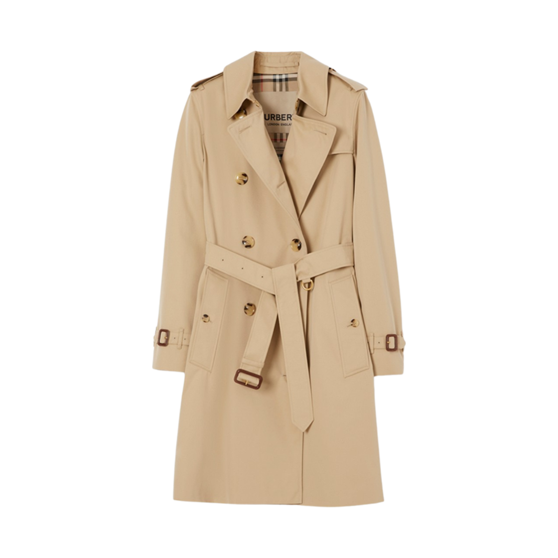 8079411 (W) Burberry Mid-Length Kensington Heritage Trench Coat Honey - 대표 이미지 #1