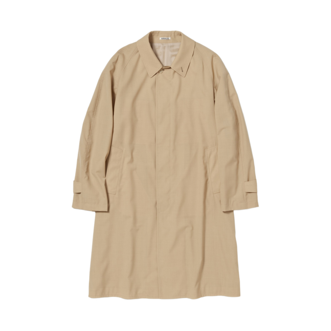 A24SC02WT Auralee Super Fine Tropical Wool Soutien Collar Coat Top Beige - 대표 이미지 #1