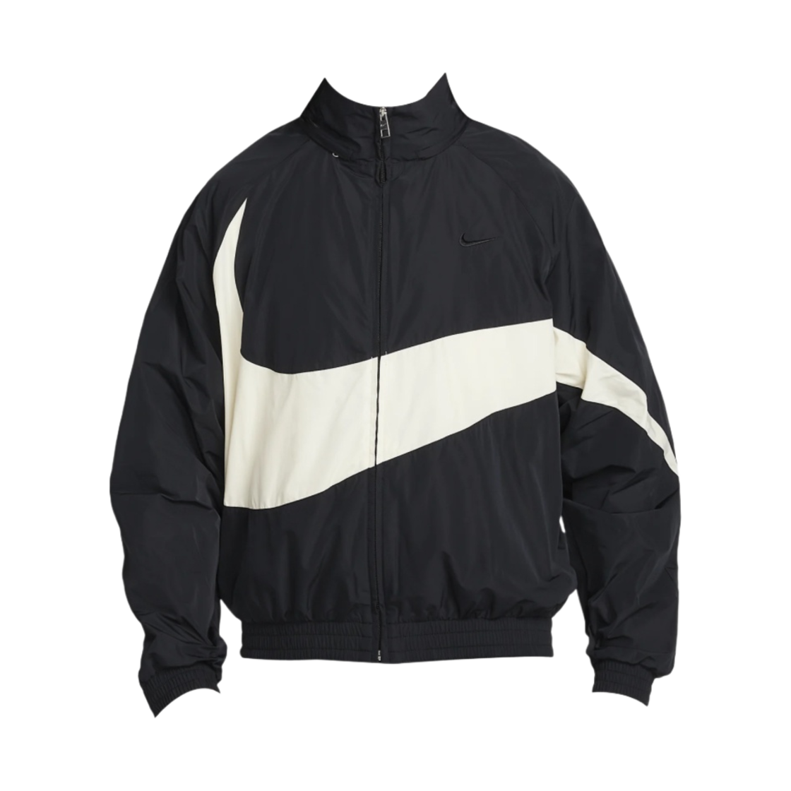 나이키 스우시 우븐 자켓 블랙 코코넛 밀크 - 아시아(Nike Swoosh Woven Jacket Black Coconut Milk - Asia)