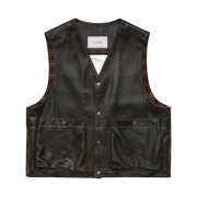 YIYAE Inside Out Leather Vest Brown