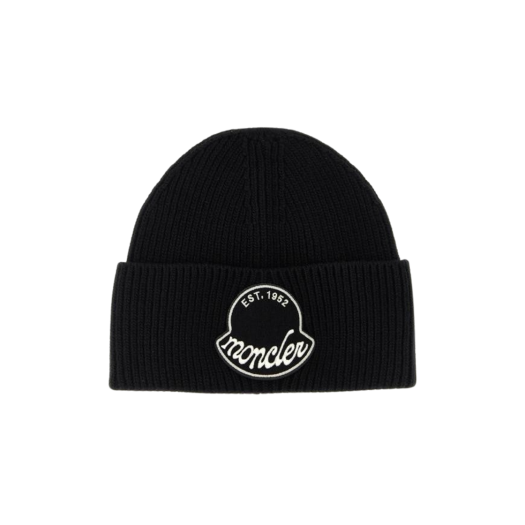 K2-091-3B00029-M1242-999 Moncler Logo Patch Beanie Black - 25FW