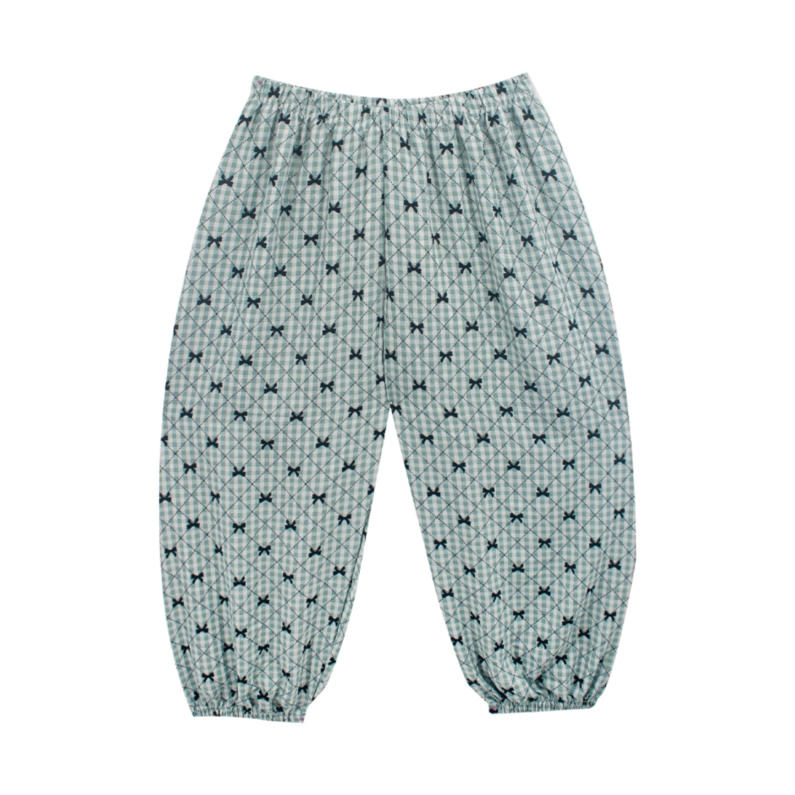 BRS-RB (W) AONE Balloon Cuff Pajama Pants Cherry Ribbon