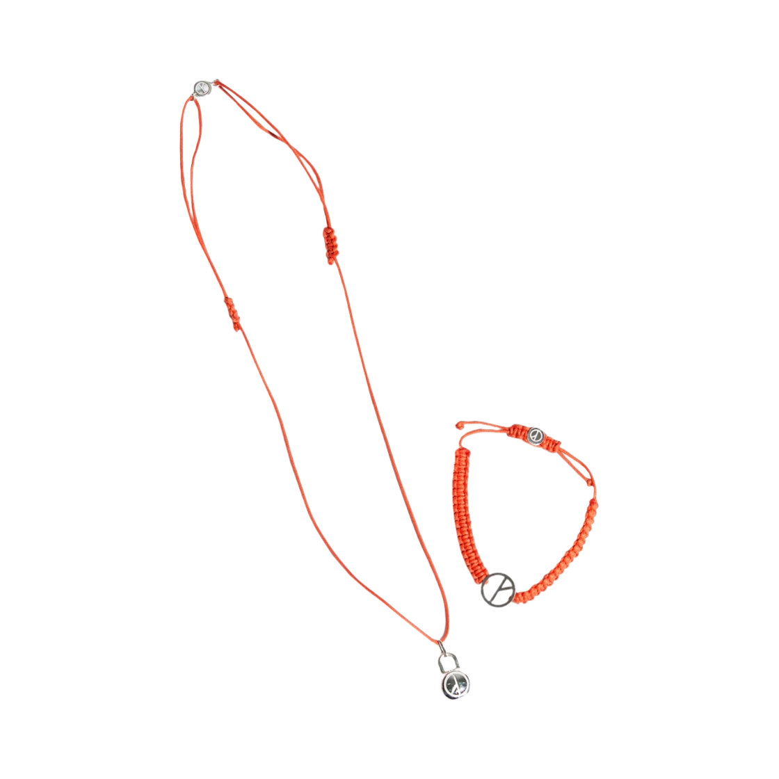 PMOAC025OR Peaceminusone Necklace & Bracelet Set #1 Orange