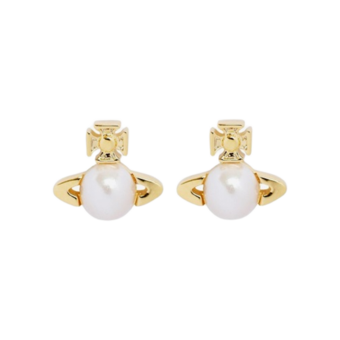 62010268-R313 (W) Vivienne Westwood Balbina Pearl Earrings Gold