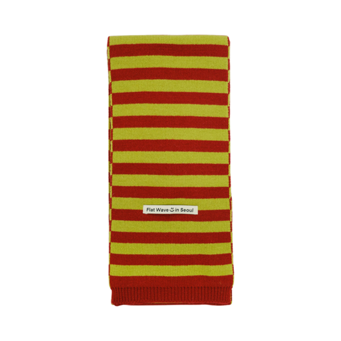 Krul Muffler Red Green Flatwave Krul Wool Stripe Muffler Red Green