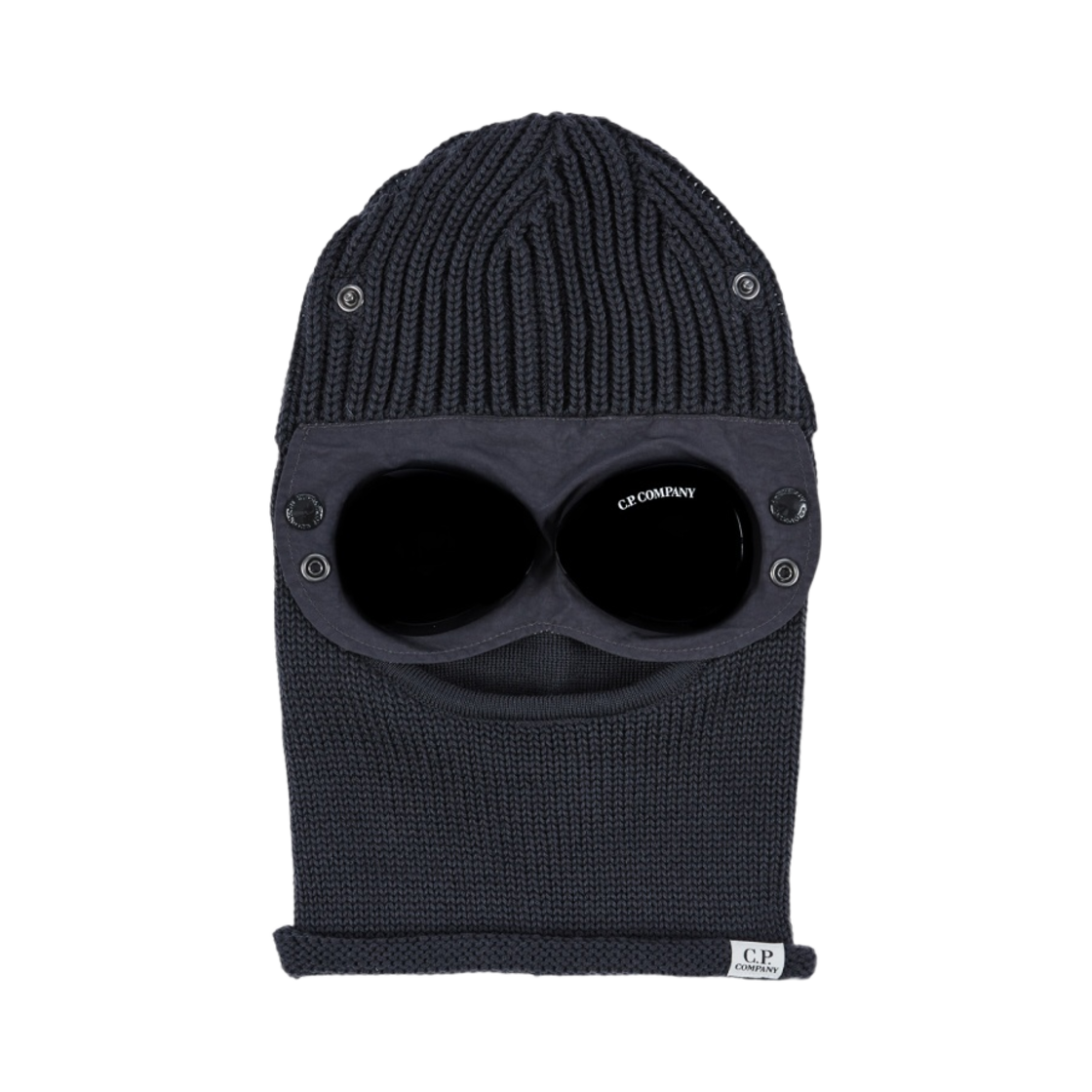 13CMAC301A005509A968 C.P. Company Extra Fine Merino Wool Goggle Balaclava Dark Fog Grey - 22FW