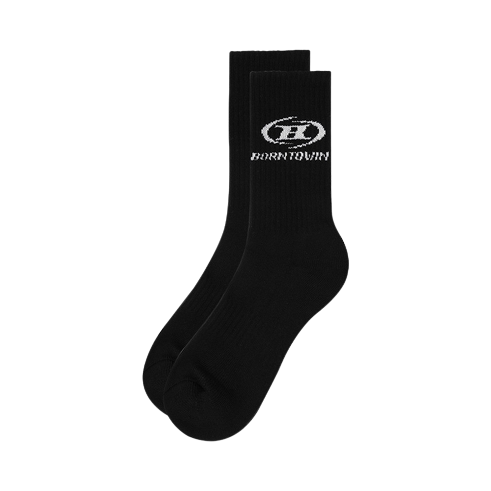 BE5USO421BK BORN TO WIN Symbol B Logo Socks Black - 대표 이미지 #1