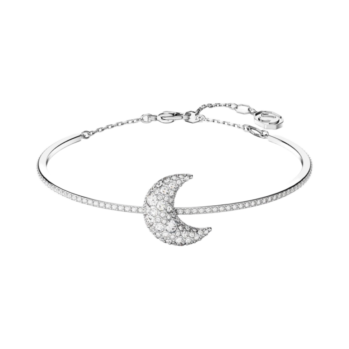 (W) 스와로브스키 루나 뱅글 화이트 로듐 플래팅((W) Swarovski Luna Bangle White Rhodium Plated) - 1