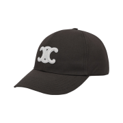 (W) Celine Triomphe Baseball Cap in Cotton Dark Taupe