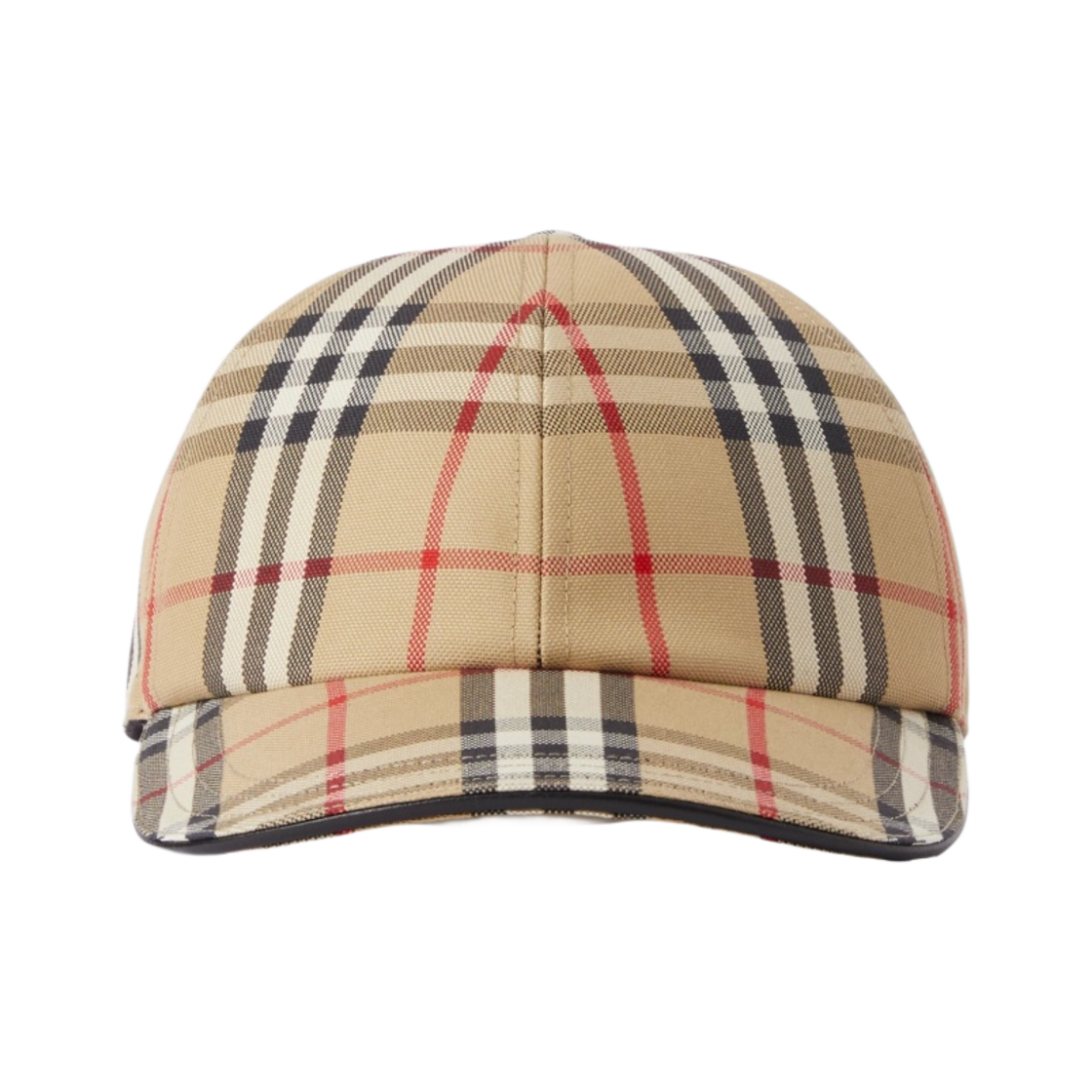 8068041 Burberry Check Cotton Baseball Cap Archive Beige