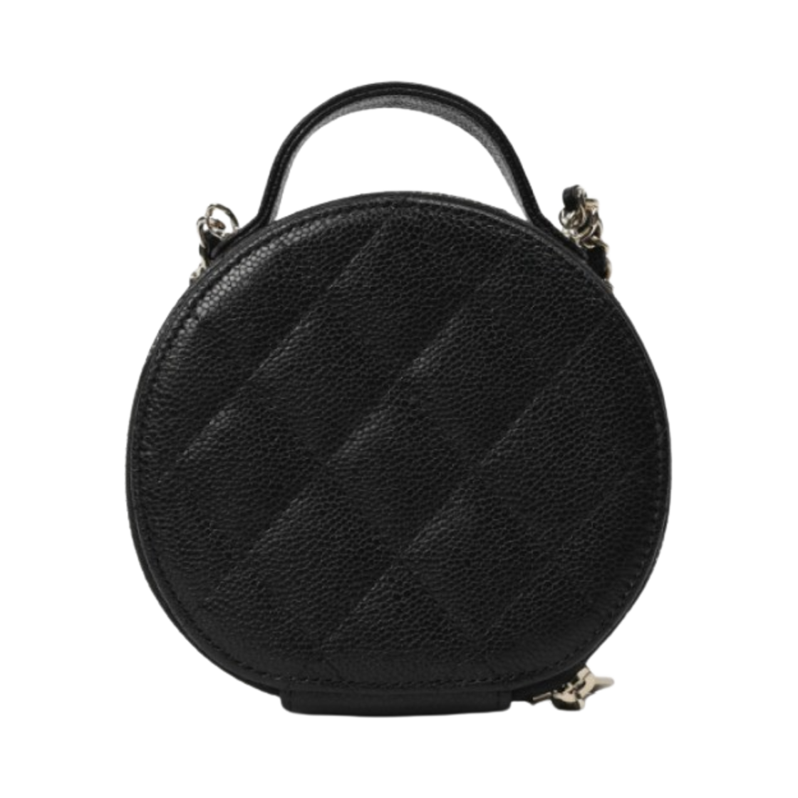 샤넬 스몰 체인 코스메틱 케이스 그레인드 카프스킨 & 골드 메탈 블랙(Chanel Small Vanity With Chain Grained Calfskin & Gold Black) - 3