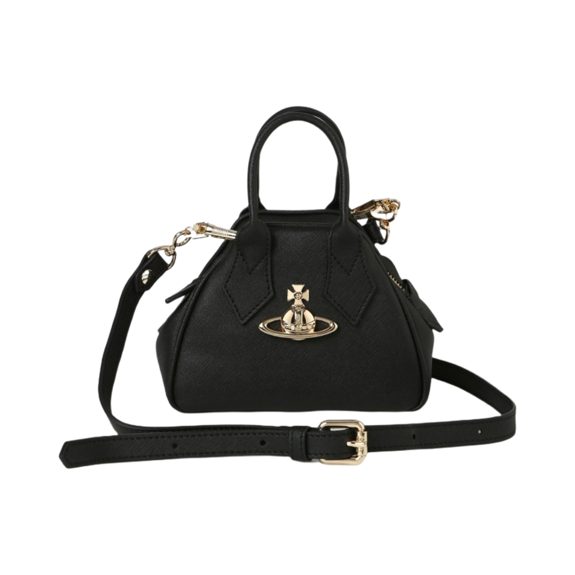 비비안 웨스트우드 사피아노 미니 야스민 크로스백 블랙(Vivienne Westwood Saffiano Mini Yasmine Cross Bag Black)