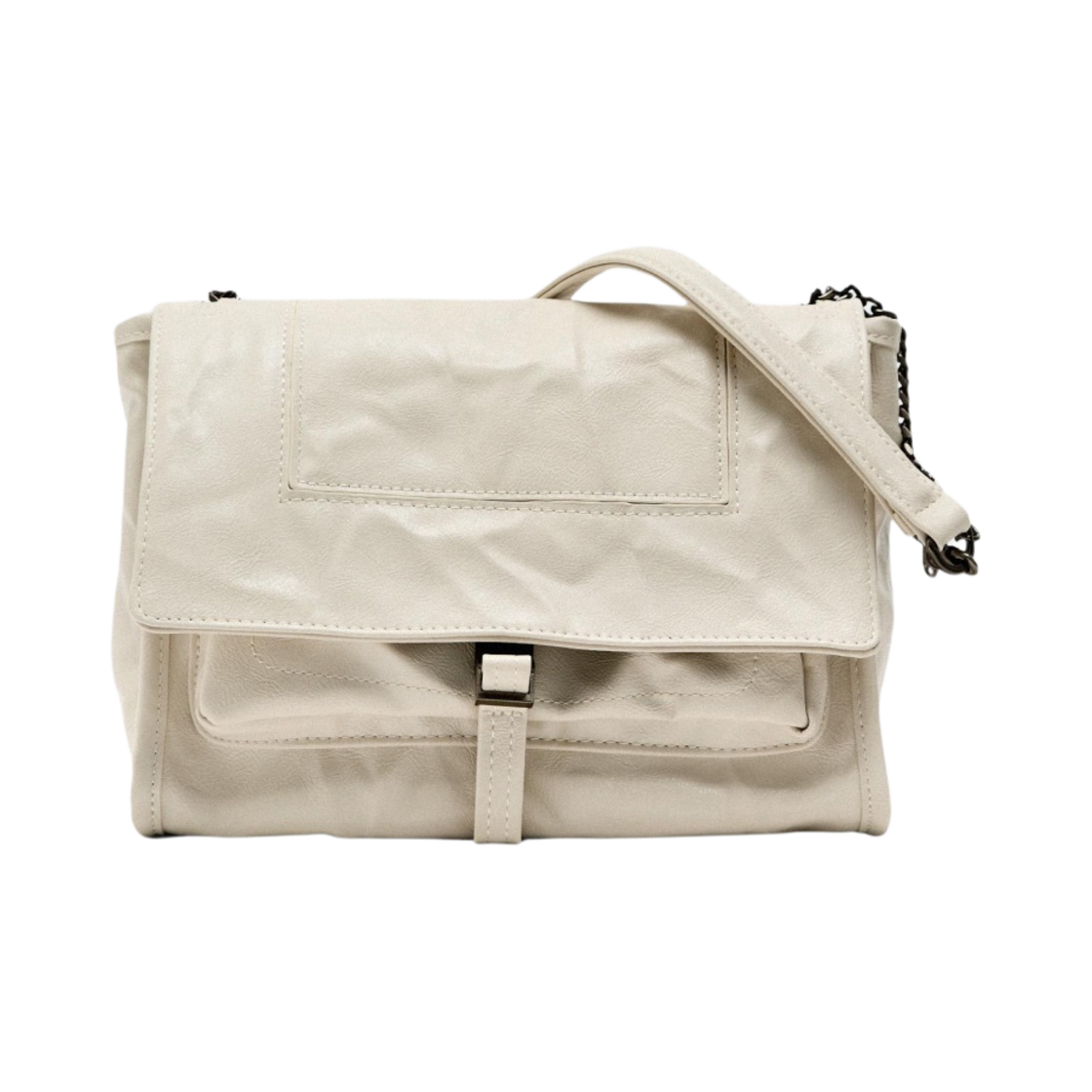 자라 링클 이펙트 락커 크로스바디백 크림(Zara Rocker Crossbody Bag with Wrinkled Effect Cream)